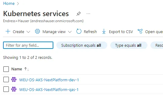 Kubernetes environments