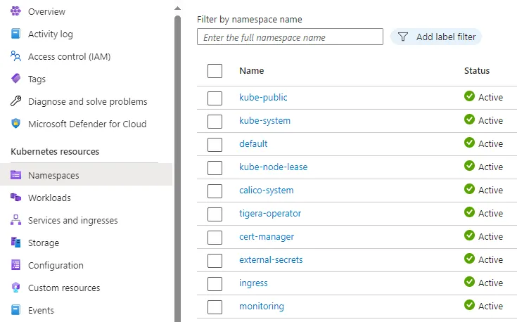 Kubernetes namespaces