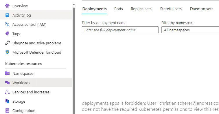 Kubernetes resources failed